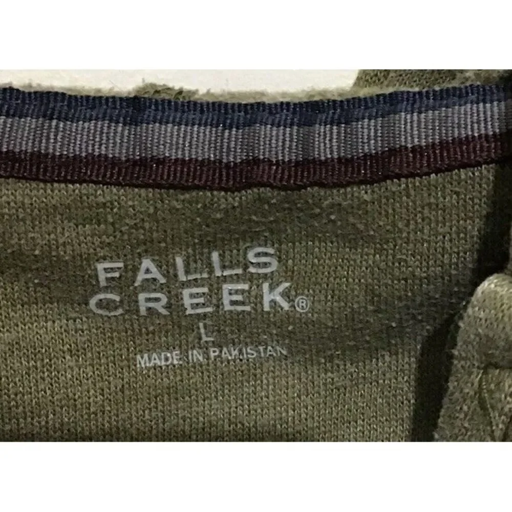 Falls Creek  Men's Zip Soft Fleece Hooded Jacket‎ Olive Green Size L
